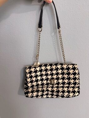 Talbots Classic Black & White Houndstooth Shoulder Bag NWT